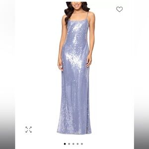 Aqua Sequin Blue Formal Dress